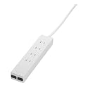 BUFFALO USBポート付OAタップ 2ピン4個口 USB2ポート付 2m ホワイト BSTA24W20WH