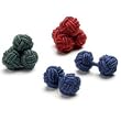 Country Club Silk Knot Cufflinks Red Navy and Hunter Green