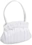 La Regale Gathered Satin Bow Clutch,White,one size