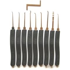 Dietrichset 10 teilig mit ergonomisch geformten Griffen - Pickset