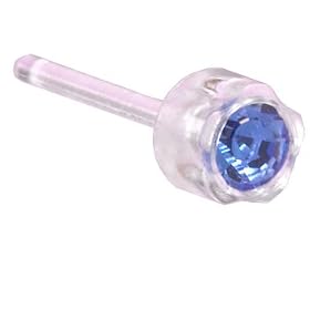 Sapphire Medical Plastic Earrings