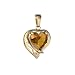 14K Yellow Gold Heart Genuine Citrine Filligree Pendant