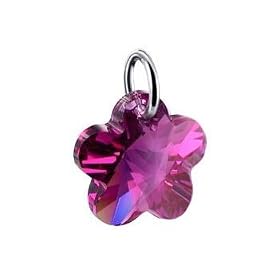 Buy Amethyst Swarovski Crystal Flower Pendant Sterling Silver Charm by Gem Avenue