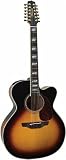 Takamine TF250SMCSB-12 Jumbo 12-String Cutaway Acoustic-Electric Guitar, Gloss Sunburst