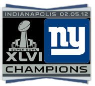 New York Giants Super Bowl XLVI Champions Pin - PSG (available to ship on 2/9)