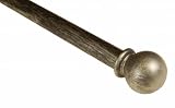 BCL Drapery Hardware, Classic Ball Curtain Rod, Antique Silver Finish, 86-inch to 120-inch