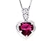 14K White Gold Heart Gemstone and Diamond title=