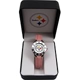Pittsburgh Steelers Sparkling Pink Band Ladies Watch in Gift Box