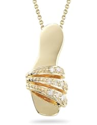 0.11 Cts Diamond Sandal Pendant in 14K Yellow Gold