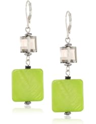 Kenneth Cole New York "Shell Brilliance" Lime Green Shell and Faceted Bead Double Drop Earrings