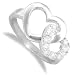Jewelco London 18 carat solid white gold 0.32 carat brilliant cut Fine Diamond claw-set entwined hearts design Ring