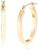 Squared Tube Oval Hoop Earrings