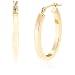 Duragold 14k Yellow Gold Square Tube Oval Hoop Earrings(0.6" Diameter)