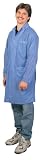 Desco 73600 Polyester Statshield Smock Labcoat with Snaps, 38 Length, X-Small, Blue