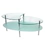 Mariner Dual Oval Coffee Table - Clear Glass/ Chrome (38")