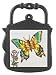 Kettle Iron Trivet - Blue / Yellow Butterfly