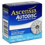 Ascencia Autodisc Blood Glucose Test Strips, Box of 50