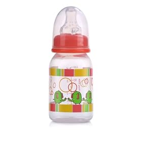 Nuby Clear Printed Bottle with Silicone Nipple