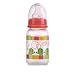 Nuby Clear Printed Bottle with Silicone Nipple, Colors May Vary, 4 Ounce