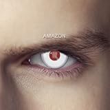 Official Licensed Terminator Fancy Dress Yearly Contact Lenses 60ml Solution & Lens Case & Tweezers - Humanoid