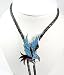 Turquoise / Enamel Polished Pewter Flying Eagle Bolo Tie