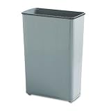 Trash Container, Steel, Rectangle, 24 Gallon, Gray URIWB96RGY