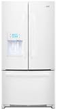 GI7FVCXWQ 27 cu. ft. French Door Refrigerator with 4 Adjustable SpillProof Shelves Humidity-Controlled Crispers and Automatic IceMaker/Dispenser: White