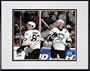 Sidney Crosby and Mario Lemieux 2005 / 2006 "Group Shot" Double Matted 8" x 10" Photograph Black Anodized Aluminum Frame