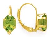 14k Gold & Peridot European Leaverback Earrings.