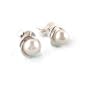 Sterling Silver Knot and Stone Post Earrings, Faux Pearl