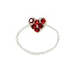 Toe Ring - T35 - Crystal Illusion - Small Heart ~ Light Siam Red