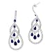 Platinum Plated CZ Diamond Sapphire Geometric Dangling Earrings
