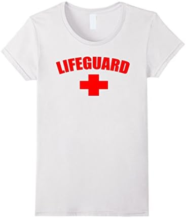 Women's Official LIFEGUARD White/Yellow/Gray Premium T-Shirt (YMCA) Small White