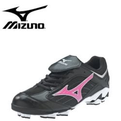 Mizuno Womens Finch Franchise G3 Molded Cleats (Low) Black/Pink 9