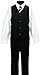 Boys Slim Fit Suit in Black Dresswear Set