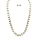 White Freshwater Cultured Pearl 9-10mm Sterling Silver Necklace & Stud Earrings Set