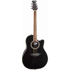 Applause AE128 Super Shallow Acoustic-Electric Guitar, Black by Applause