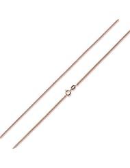 14K Rose Gold Plated Sterling Silver Italian Box Chain Necklace 1.4MM (16, 18, 20, 22, 24, 30 INCH)