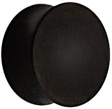 wood Ear Plug - Black 34 mm