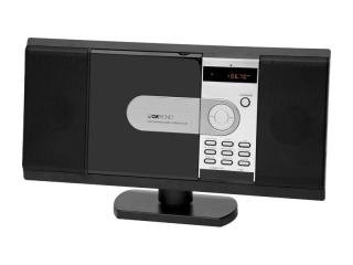 Clatronic MC 1036 Vertikal Micro-Anlage (CD-/DVD-Player, FM-Tuner, SD-/MMC-Kartenslot, 100 Watt, USB-Port)