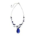 Glass Beads and Wire Navy Blue Pendant "Fairly Fancy" -Fair Trade Gifts
