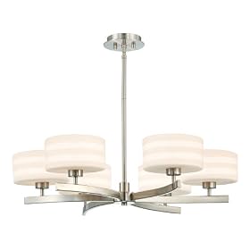 Possini Euro Surface Interplay Opal Glass 6-Light Chandelier