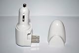 Car Charger and USB Charging Cables for Ipod Ipad Iphone Nokia Motorola Samsung Palm Blackberry HTC Bluetooth GPS Mp3 Mp4 ETC and Micro Mini 5-pin Gadgets (White)