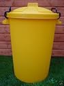 80/85 litre yellow garden/house/storage dustbin/bin