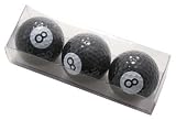 Billiards 8-Ball Designed Golf Balls - 3 balls in a box