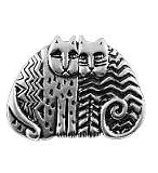Kindred Cats Silver Legends Pin by Laurel Burch