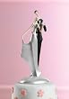Caucasian Couple Wedding Cake Topper: Holding Bride & Groom Caucasian