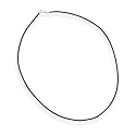Sterling Silver 20" 2mm Black Leather Necklace