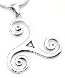 Sterling Silver Wiccan Celtic Triskele Swirl Pendant