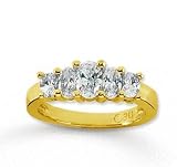 18k Yellow Gold 5 Stone 1 1/2Ct Diamond Anniversary Band
